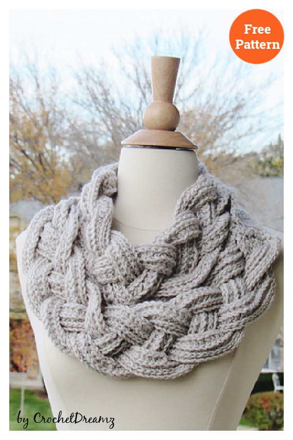 Double Layered Braided Cowl Free Crochet Pattern