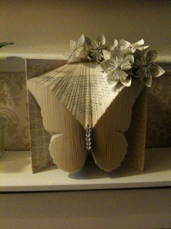 How to Fold Book pages– Recycled Book Art Ideas