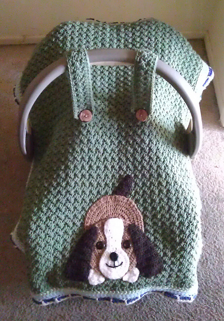 crochet seat pattern tent patterns blankets puppy blanket canopy basic ravelry crocheting playful applique dog covers coolcreativity carseat bebe cobijas