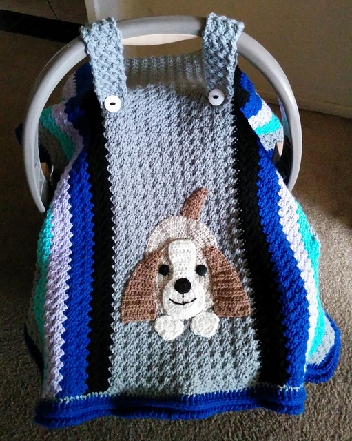 Crochet Baby Car Seat Cover with Pattern