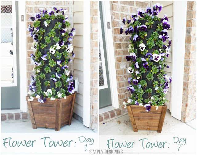 DIY Flower Tower Simply Designing