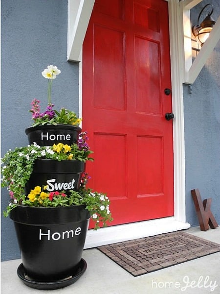 Stacked Planters For Your Home Welcoming Doorway