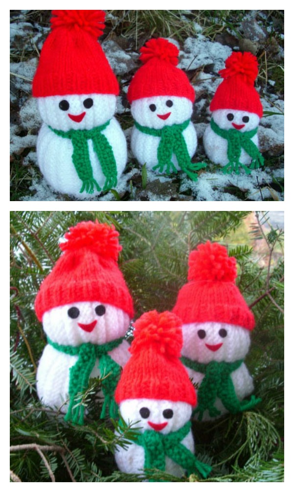 Knitting Snowman Free Pattern