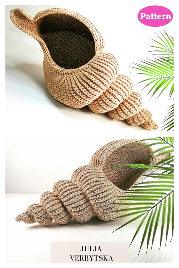 Spiral Shell Basket Crochet Pattern