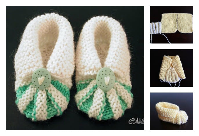 Simple and Cute Baby Knitting Booties Free Pattern