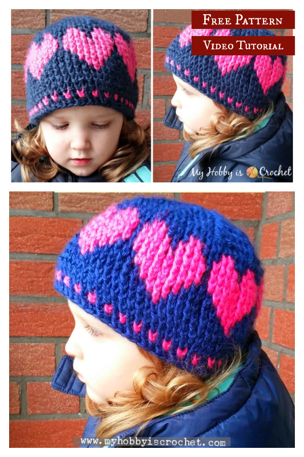 Hat with Love Free Crochet Pattern and Video Tutorial