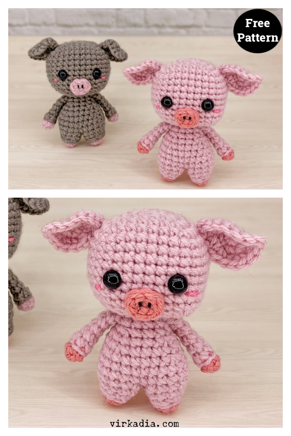 Pig Pocket Pet Free Crochet Pattern