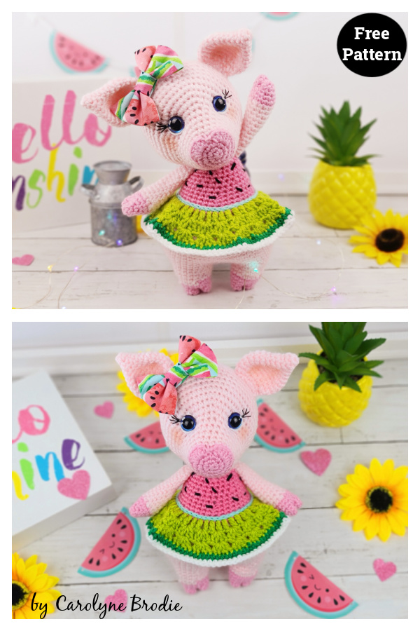 Watermelon Pig Free Crochet Pattern