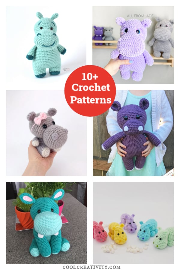 10+ Cute Hippo Amigurumi Crochet Patterns 