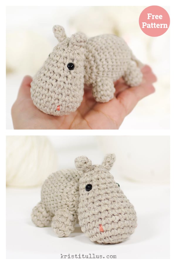 Small Hippo Free Crochet Pattern