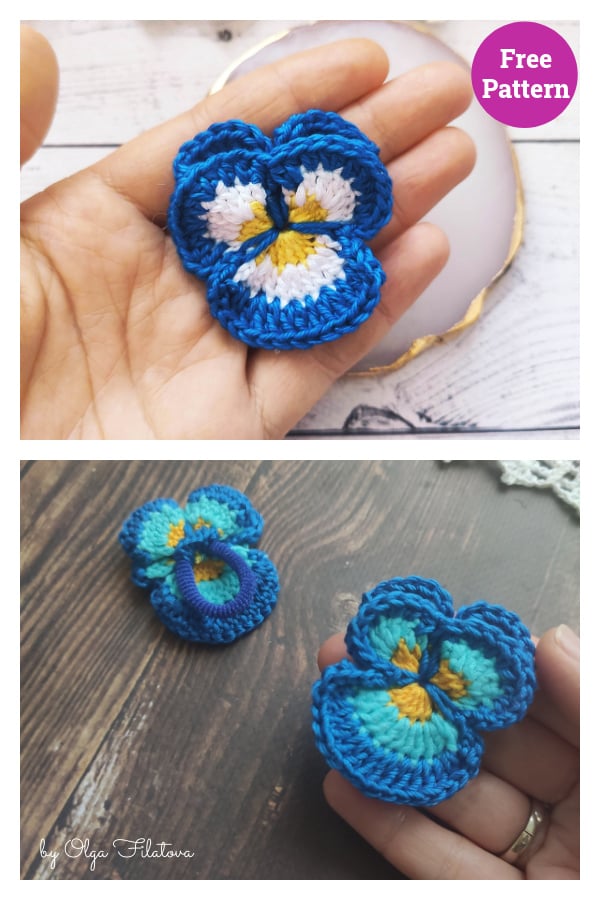 Pansies Free Crochet Pattern