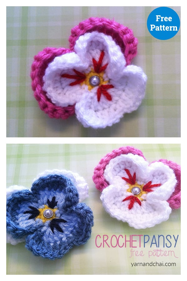 Pansy Flower Free Crochet Pattern