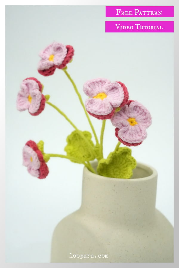 Pansy Flower Free Crochet Pattern and Video Tutorial 