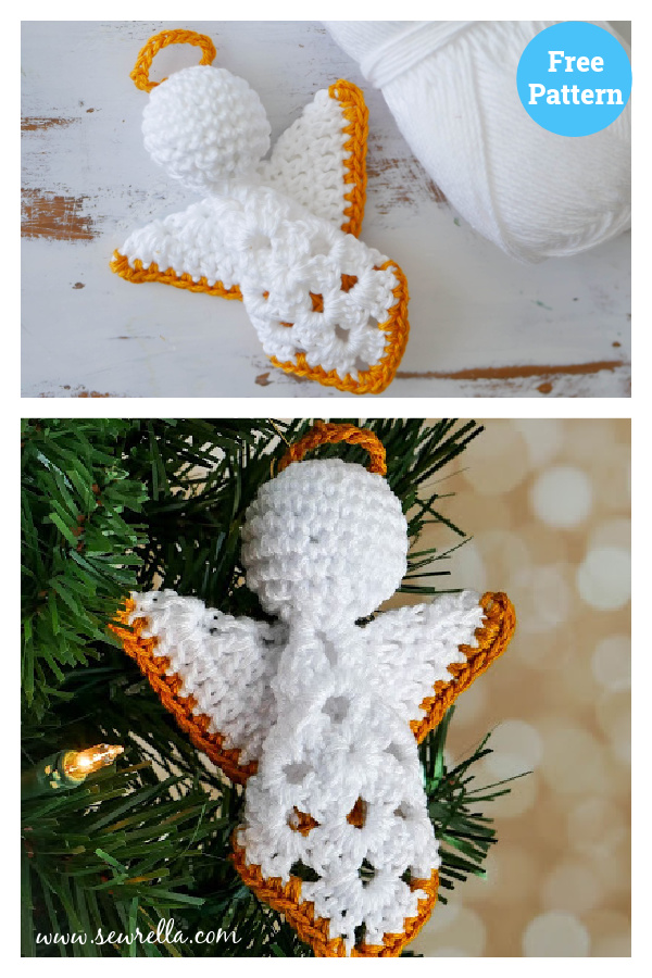 Granny Square Angel Christmas Ornament Free Crochet Pattern