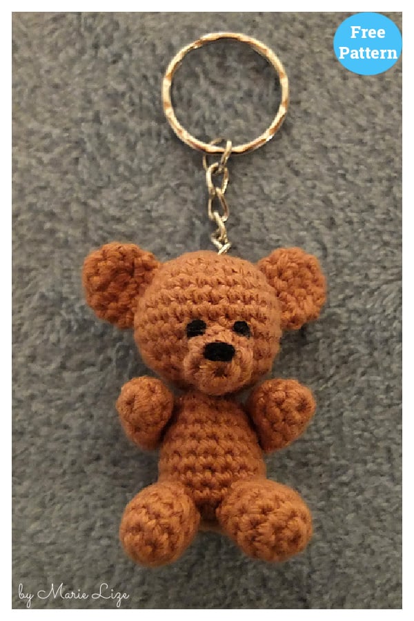 Teddy Keychain Free Crochet Pattern