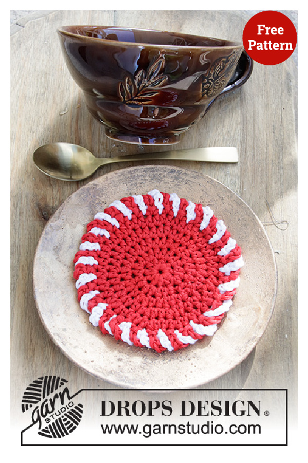 Christmas Candy Coaster Free Crochet Pattern