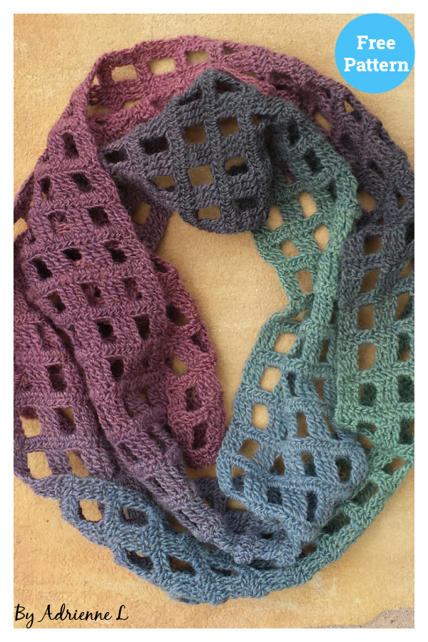 Windowpane Scarf Free Crochet Pattern