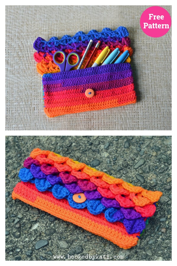 Dragon Scale Pencil Pouch Free Crochet Pattern