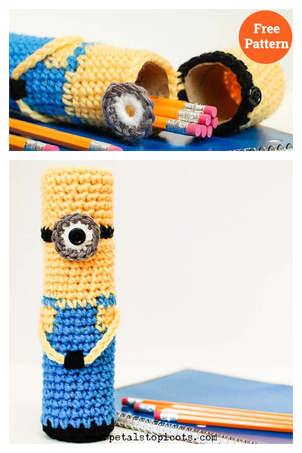 Minion Pencil Case Free Crochet Pattern