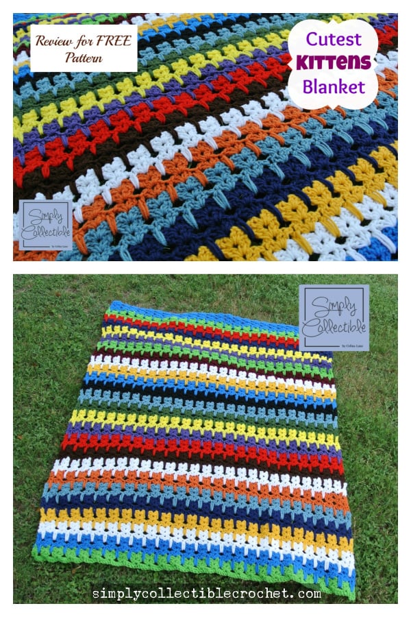 Kitties in a Row Blanket Free Crochet Pattern