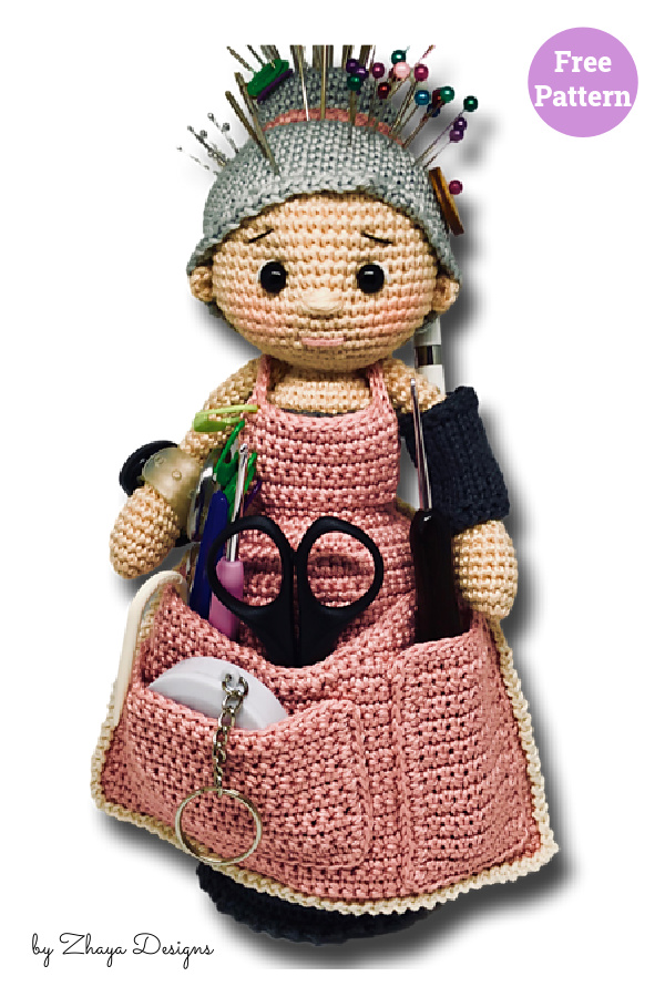 Crafter Granny Doll Organizer Free Crochet Pattern
