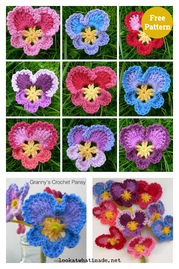 Granny’s Pansy Free Crochet Pattern