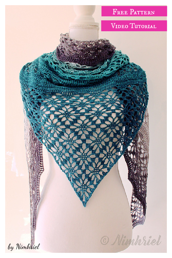 Maestrale Lace Shawl Wrap Free Crochet Pattern and Video Tutorial 