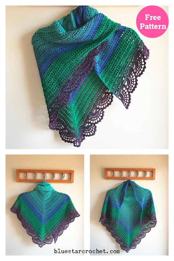 Peafowl Feathers Shawl Free Crochet Pattern