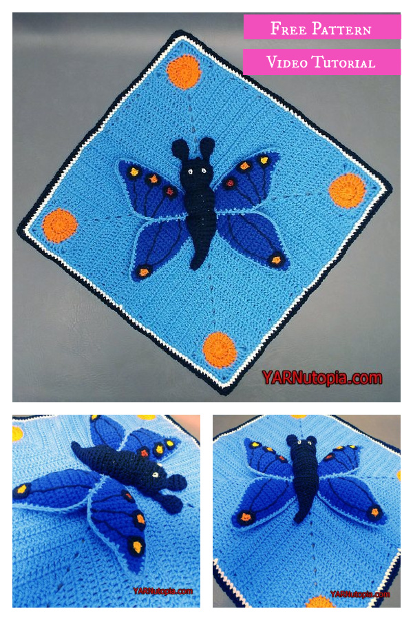 Butterfly Lovey Blanket Free Crochet Pattern and Video Tutorial
