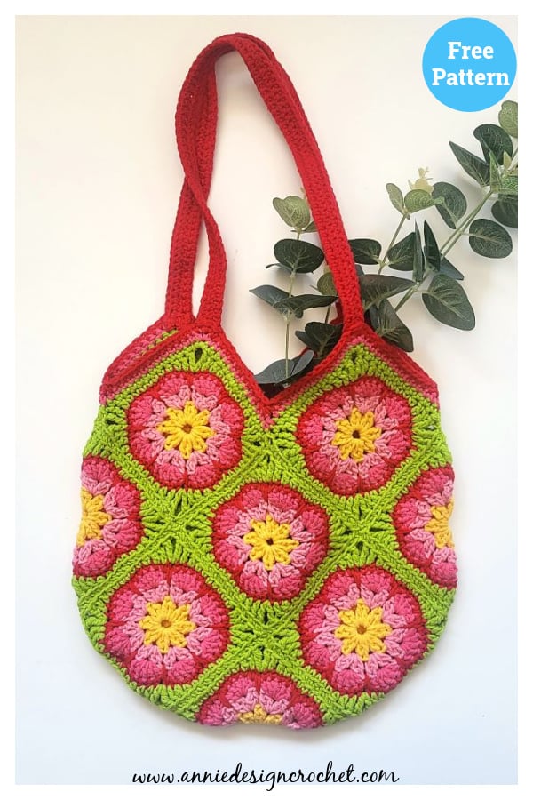 Cosmos Granny Bag Free Crochet Pattern