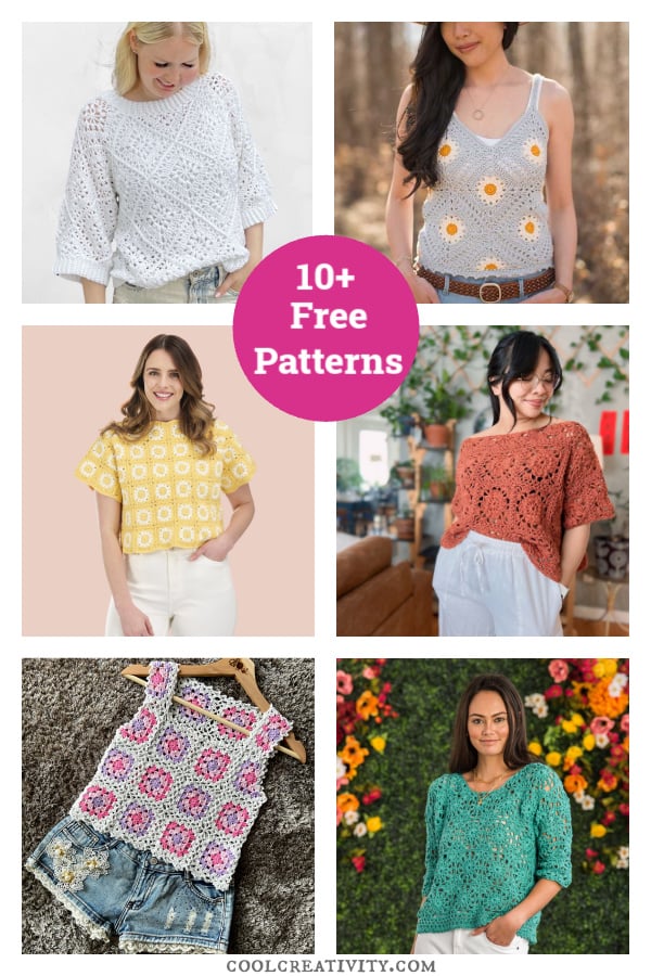 10+ Granny Square Top Free Crochet Patterns 