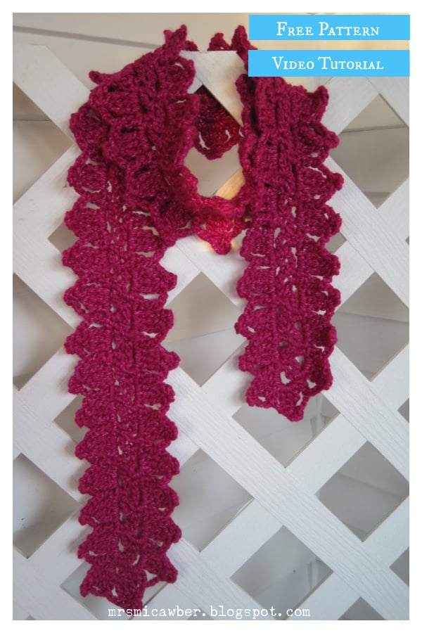 Laurel Leaf Scarf Free Crochet Pattern and Video Tutorial 