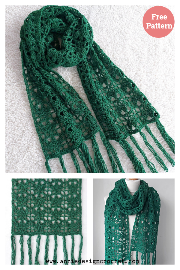 Tendril Leaf Scarf Free Crochet Pattern 