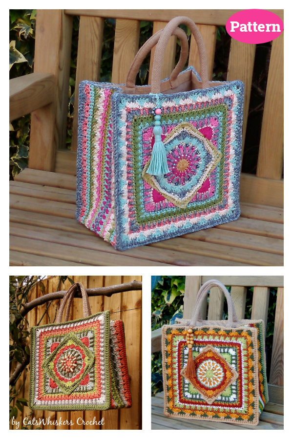 Tile Square Tote Bag Crochet Pattern