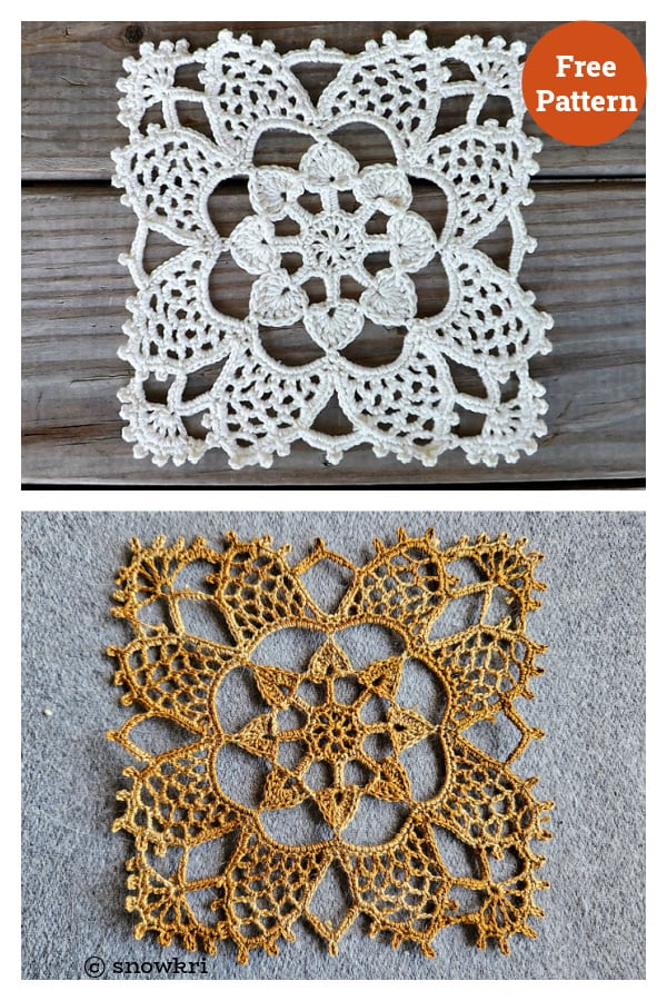 Stardust Bedspread Medallion Free Crochet Pattern
