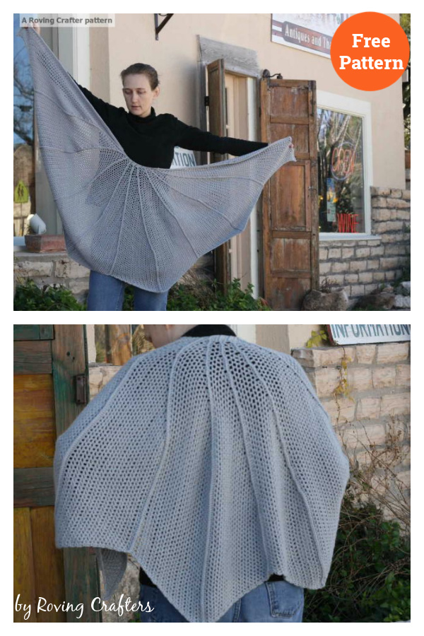 The Bat Wing Shawl Free Crochet Pattern