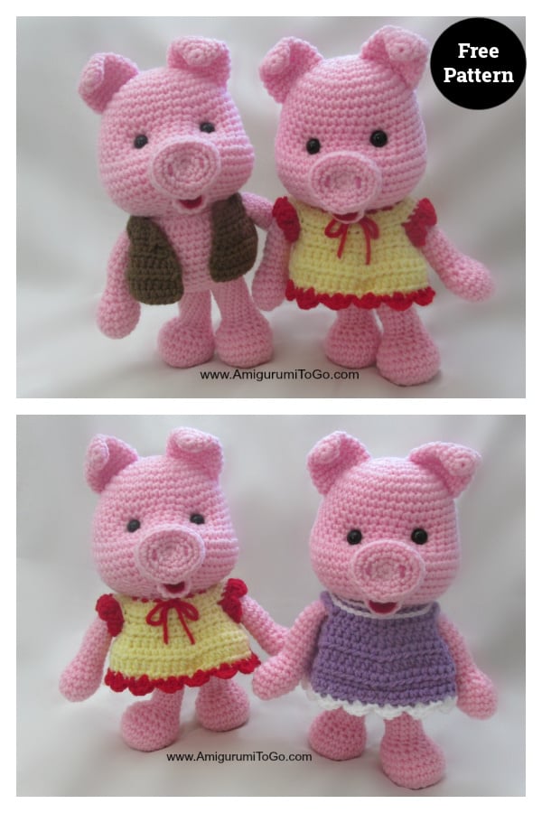 Amigurumi Dress Up Pig Free Crochet Pattern