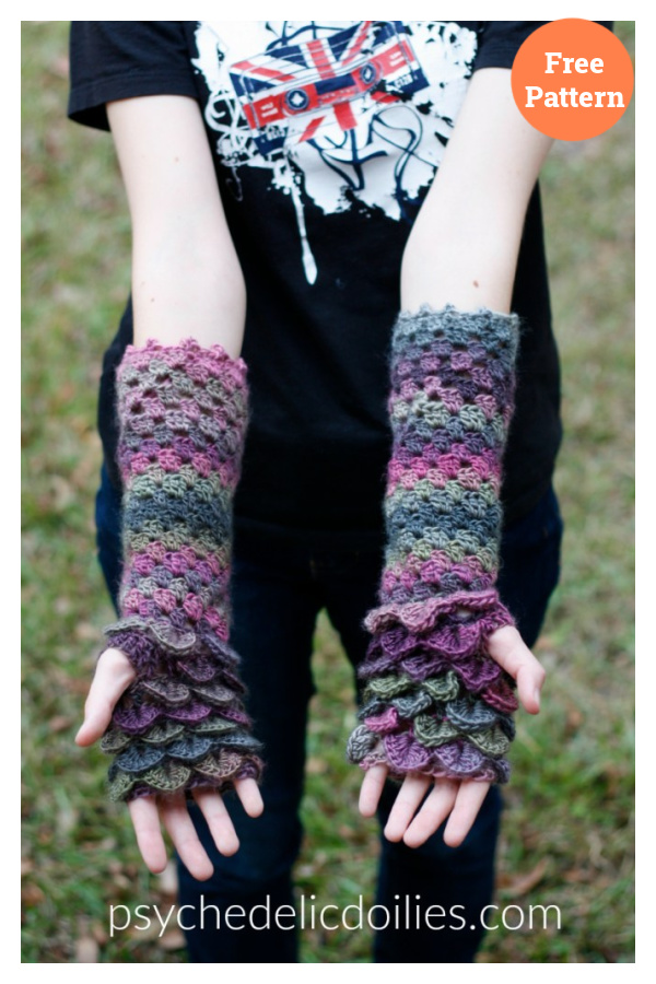Dragon Gloves Free Crochet Pattern