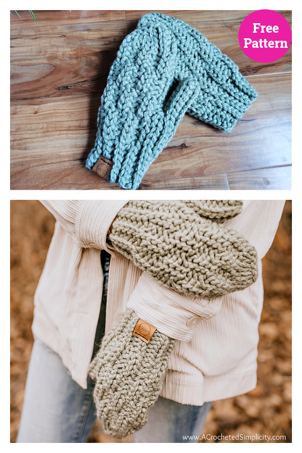 Frosty Air Mittens Free Crochet Pattern