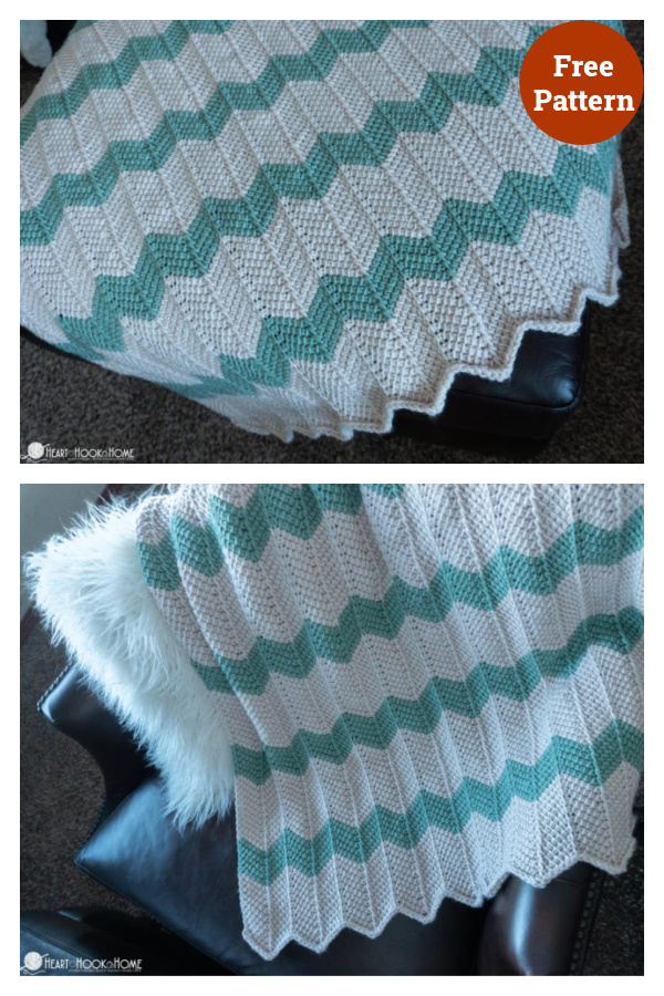 Tunisian Chevron Baby Blanket Free Crochet Pattern 