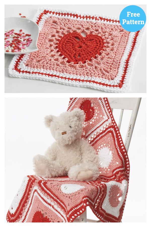 Heart Dishcloth & Blanket Free Crochet Pattern 