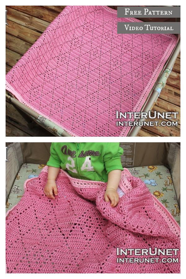 Diamond Baby Blanket Free Crochet Pattern and Video Tutorial