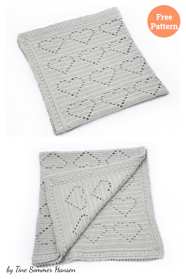 Lovely Hearts Baby Blanket Free Crochet Pattern