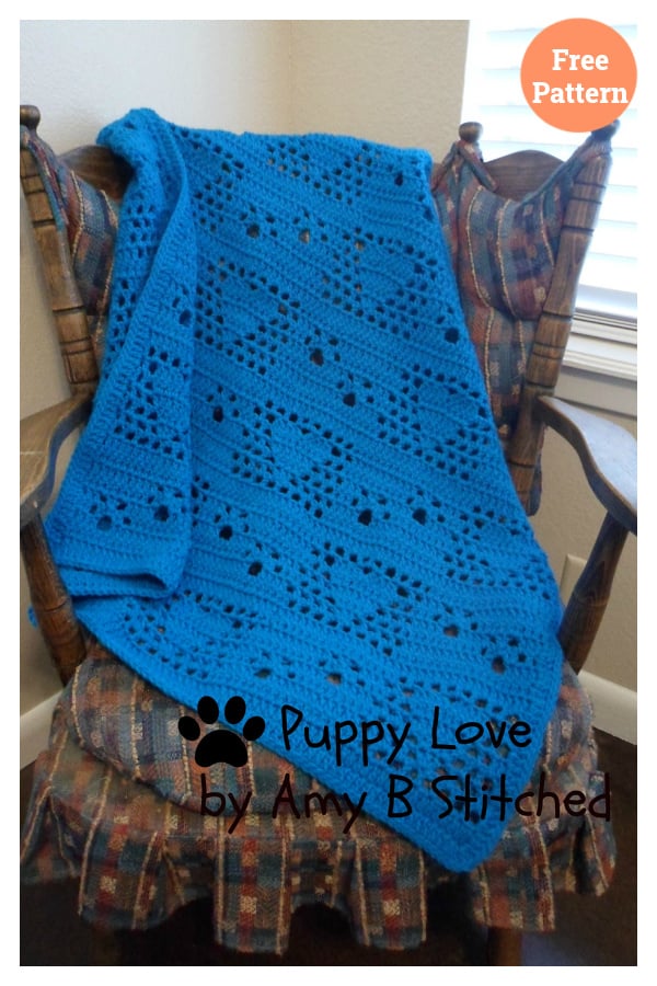 Puppy Love Blanket Free Crochet Pattern