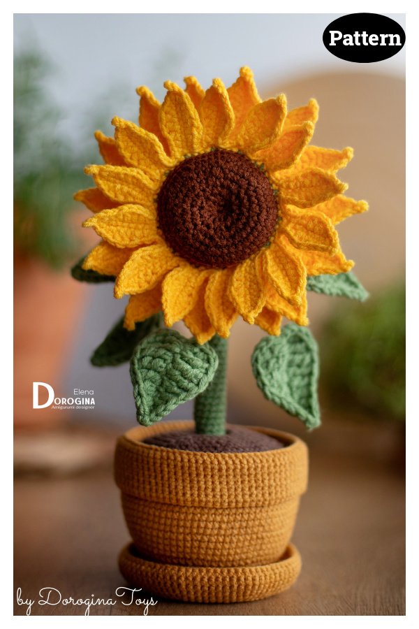 Sunflower Pot Crochet Pattern