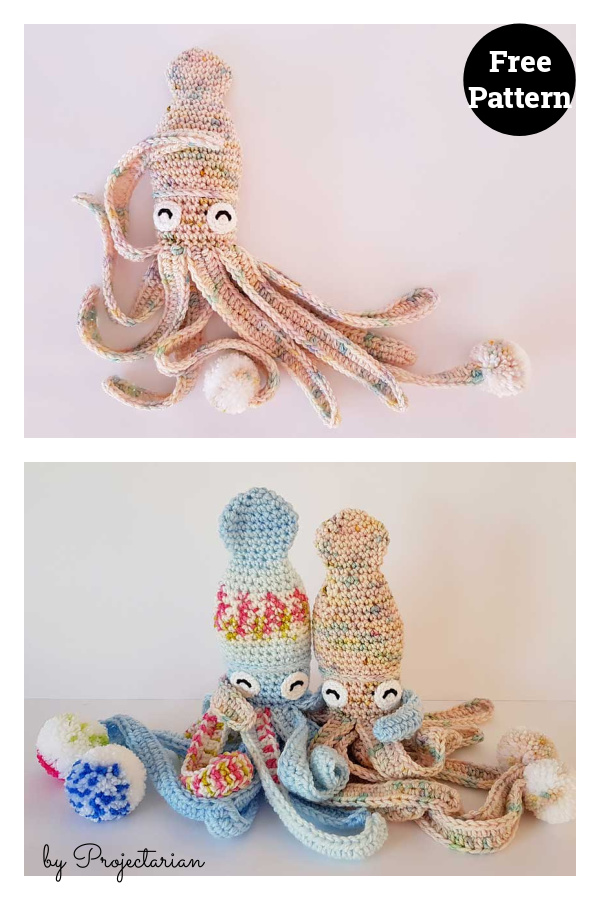 Amigurumi Hubble the Squid Free Crochet Pattern