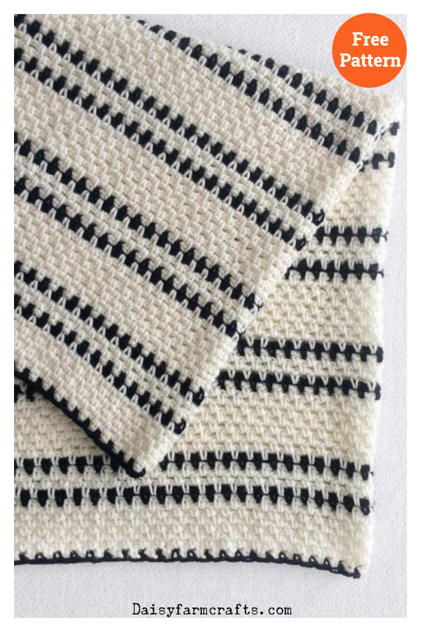 Modern Moss Stitch Blanket Free Crochet Pattern