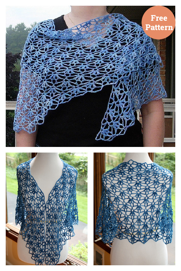 My Blue Jeans Shawl Free Crochet Pattern 