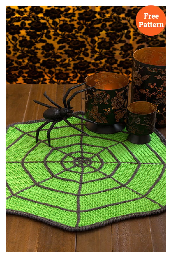 Spider Web Table Mat Free Crochet Pattern