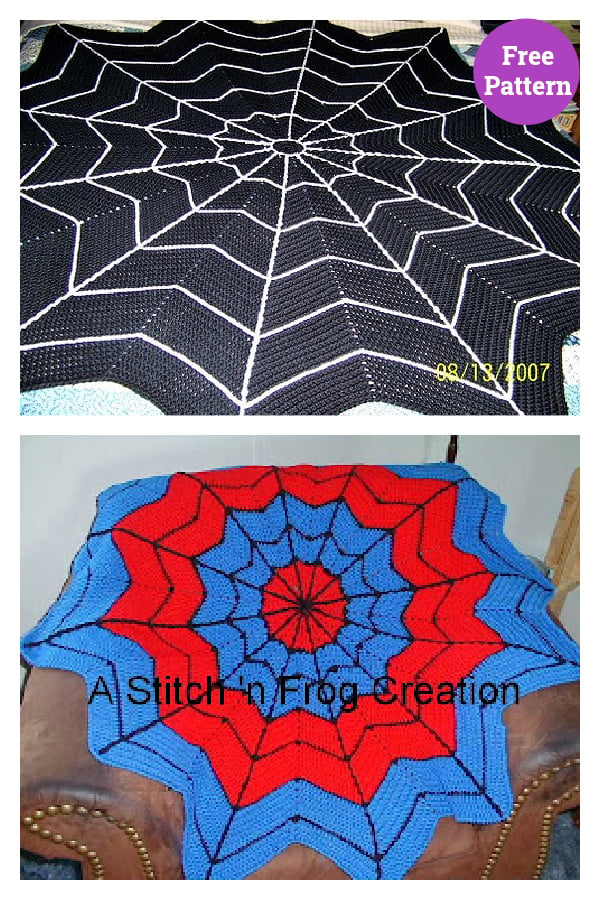 Spiderweb Afghan Blanket Free Crochet Pattern